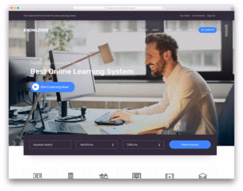 online course website template - knowledge