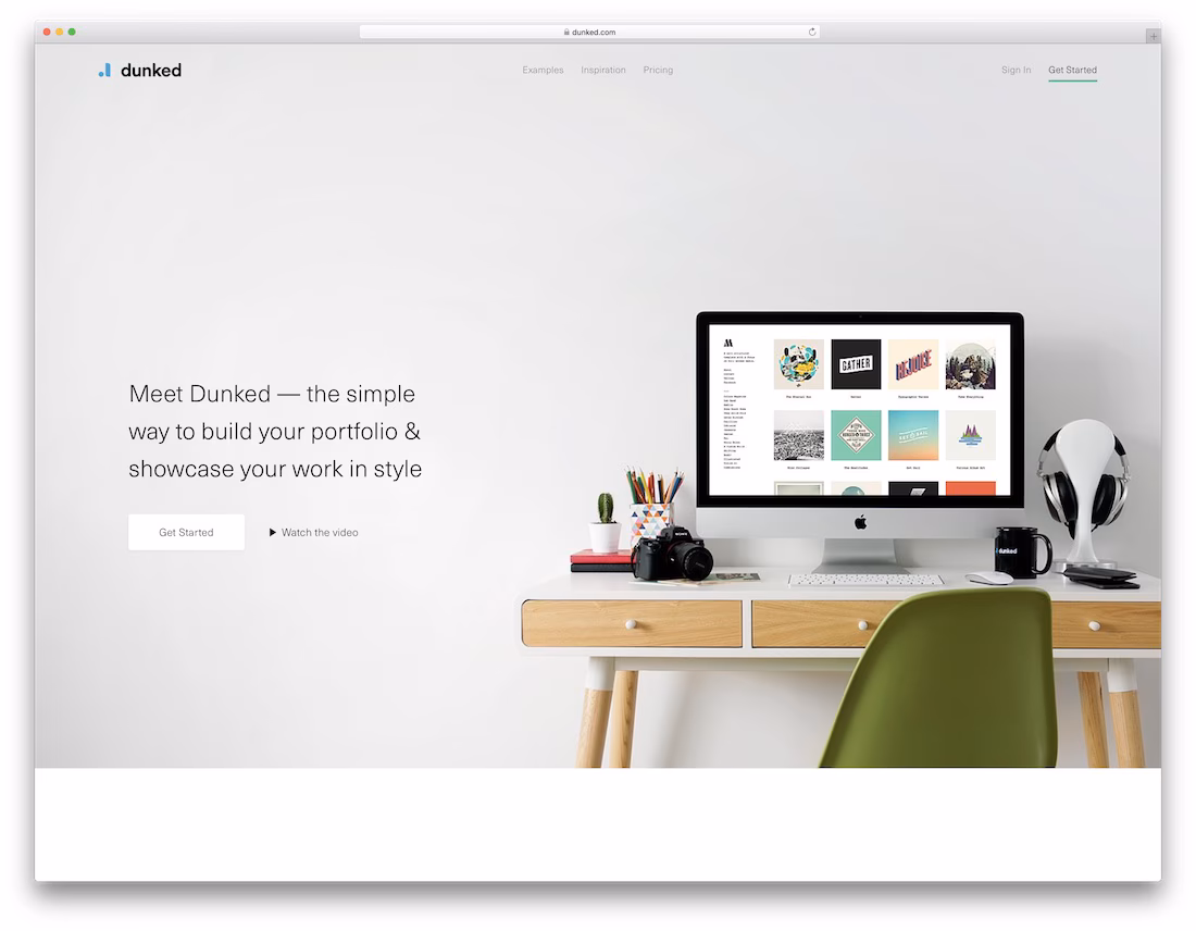 dunked best portfolio website builder