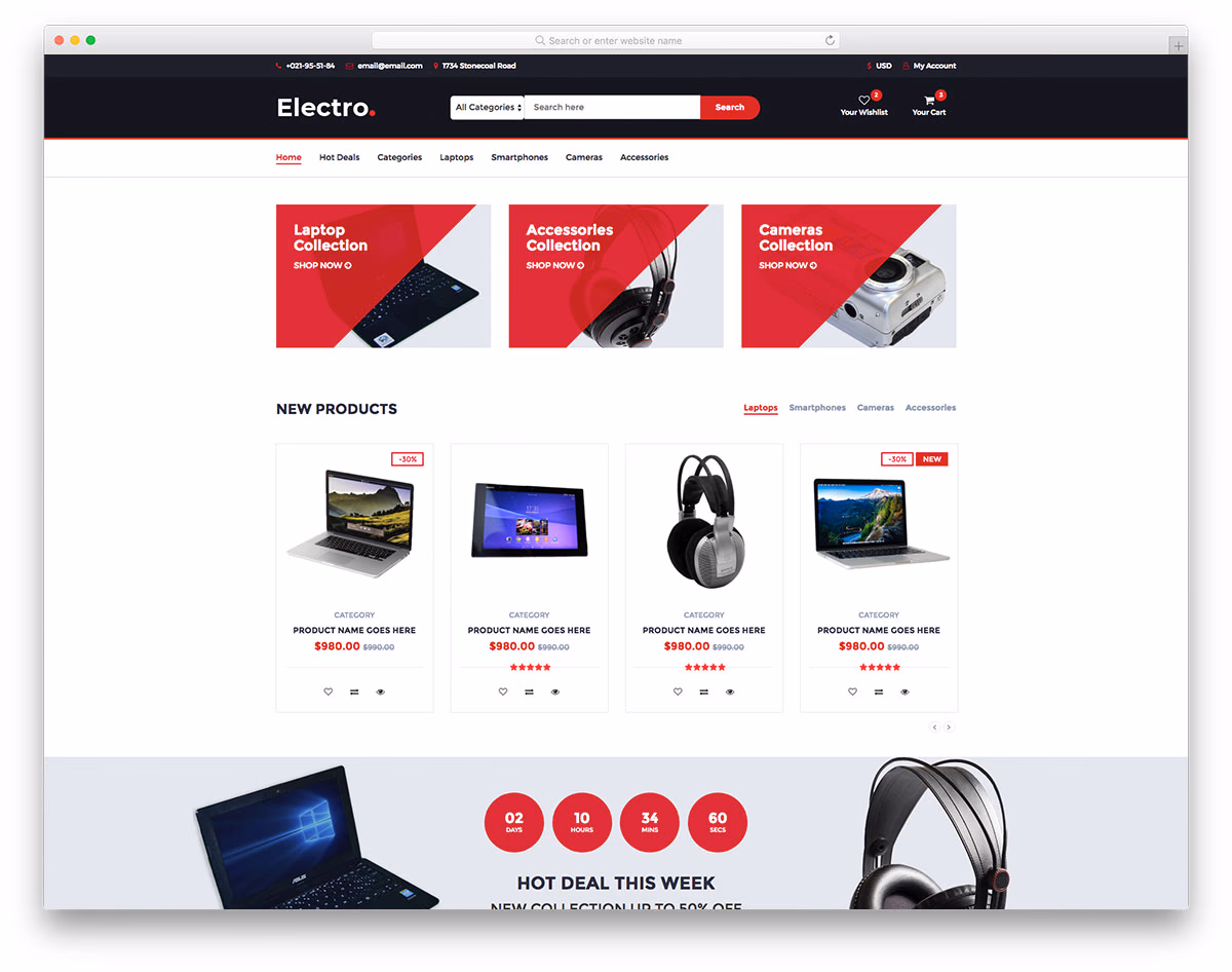 Electro free ecommerce template
